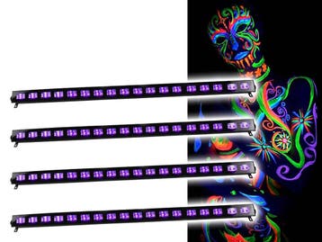 Ibiza Light LED-UVBAR18-4 Wash Blacklight 18x 3W 4 Pack, Muziek en Instrumenten, Nieuw