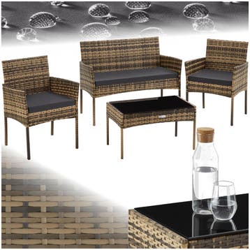 Wicker tuinset Palese voor 4 personen - natuur, Tuin en Terras, Verzenden, Nieuw