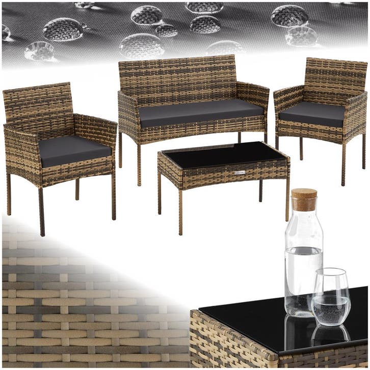 Wicker tuinset Palese voor 4 personen - natuur, Jardin & Terrasse, Ensembles de jardin, Envoi