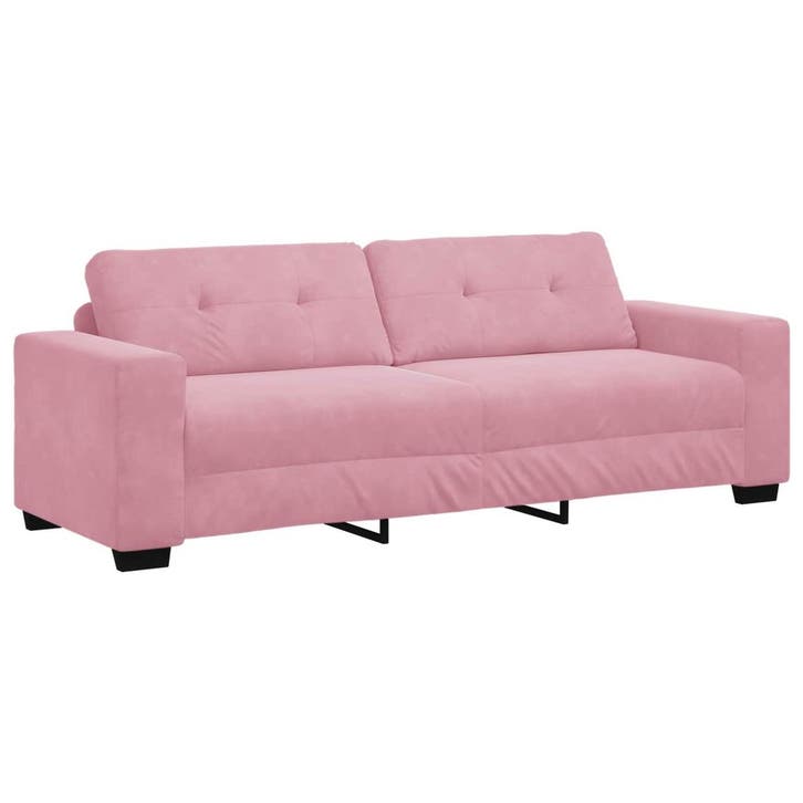 vidaXL 3-Zits Sofa Roze 220 cm Fluweel, Maison & Meubles, Canapés | Salons, Envoi