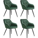 tectake Eetkamerstoel Marilyn, fluweeloptiek, gestikt patroo, Huis en Inrichting, Stoelen, Verzenden, Nieuw