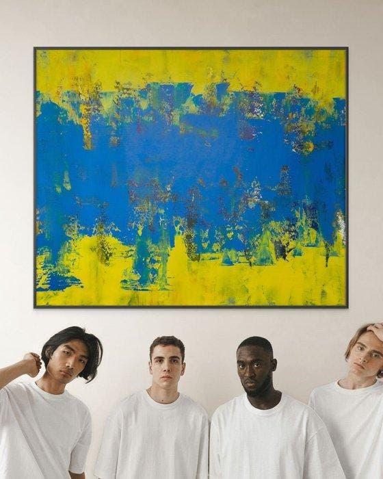 Sandra Glaser - Blue vs. Yellow - XXL, Antiek en Kunst, Kunst | Schilderijen | Modern