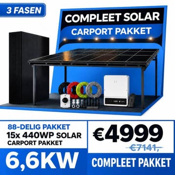Solar Carport Pakket - 6.6 kW - 15x 440, Ophalen of Verzenden