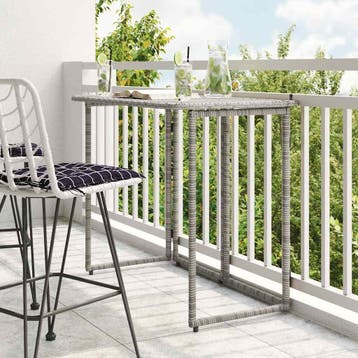 vidaXL Tuintafel inklapbaar 90x51x75 cm poly rattan grijs, Tuin en Terras, Verzenden, Nieuw