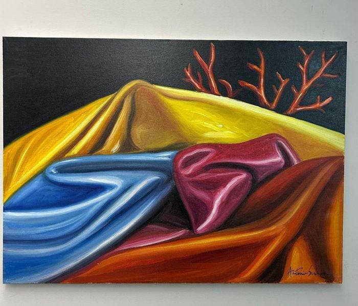 Antonio Sciacca (1957) - La lucentezza della seta, Antiek en Kunst, Kunst | Schilderijen | Klassiek