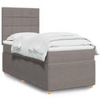 vidaXL Boxspring met matras stof taupe 80x200 cm, Verzenden