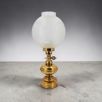 Lampe de table - Laiton, Cristal - Art Déco