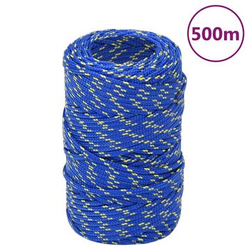 vidaXL Boottouw 2 mm 500 m polypropyleen blauw, Verzenden, Nieuw