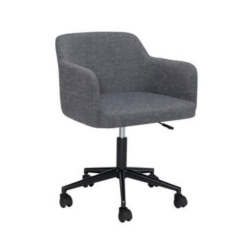 Hübsch - Chaise de bureau - Rest - Gris foncé - Polyester,