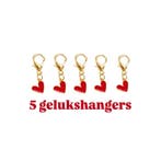 5 gelukshangers - Hartjes - liefde - goudlook - geluk - b..., Ophalen of Verzenden
