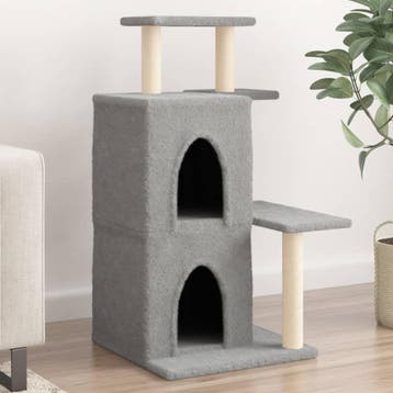 vidaXL Kattenmeubel met sisal krabpalen 97 cm lichtgrijs, Dieren en Toebehoren, Verzenden, Nieuw