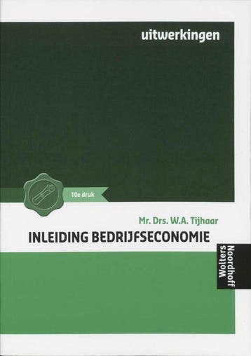 Inleiding Bedrijfseconomie / Deel Uitwerkingen - Tijhaar, Boeken, Verzenden, Nieuw