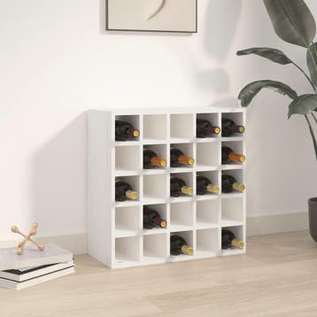 vidaXL Wijnkast Wit 56x25x56 cm Massief grenenhout, Huis en Inrichting, Verzenden, Nieuw