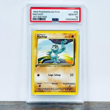 Pokémon Graded card - 1st Edition Machop - Base Set 52 –