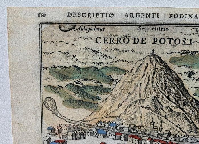 Bolivia - Potosi; P. Bertius - Descriptio Argenti Fodinarum, Boeken, Atlassen en Landkaarten