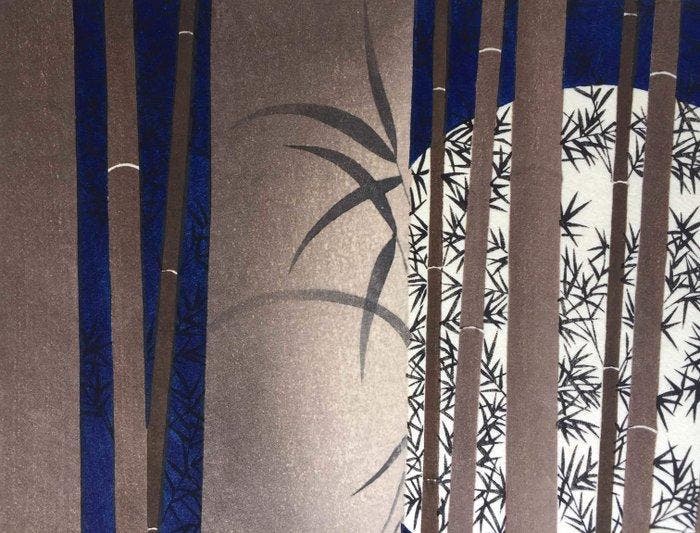 Full moon, behind bamboo forest - Teruhide Kato (1936-2015), Antiek en Kunst, Antiek | Overige Antiek