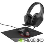Trust GXT 790 3-in-1 Muis, Muismat, en Headset Bundel Zwart, Verzenden, Nieuw
