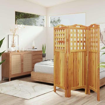 vidaXL Kamerscherm met 3 panelen 121,5x2x115 cm massief, Huis en Inrichting, Verzenden, Nieuw