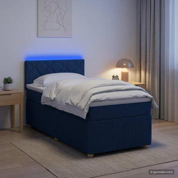 vidaXL Boxspringbed met matras met hoofdeinde Blauw 80 x 200, Verzenden, Nieuw