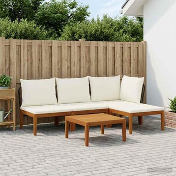 vidaXL 5 st Massief acaciahout & touw Naturel, Verzenden, Nieuw
