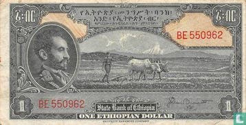 Ethiopië - 1 Ethiopian dollar 1945 12b - 1945, Timbres & Monnaies, Billets de banque | Afrique, Verzenden, Los biljet