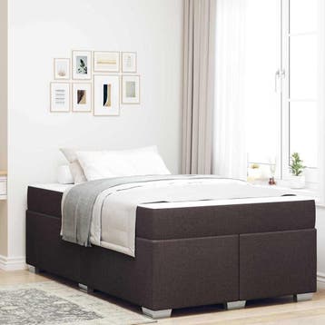 vidaXL Bedframe met matras Donkerbruin 120 x 190 cm Stof, Verzenden, Nieuw