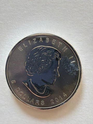 Canada. 5 Dollars 2014, Maple Leaf 1 oz (.999) Silber