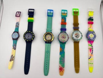 Swatch - scuba 200 lot 6 pcs boxes &papers new old stock -, Nieuw