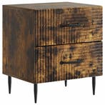 vidaXL Nachtkastje Gerookt eiken 43 x 34,5 x 47,5 cm Bewerkt, Verzenden, Nieuw
