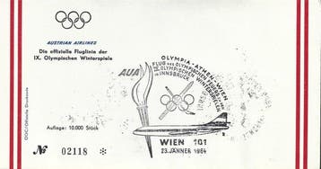 Impressive 3folded sheet with Olympia cancel of the Torch, Nieuw
