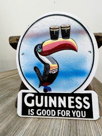 Guinness - Panneau - Fonte, Antiquités & Art