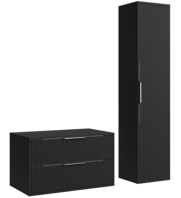 Wastafelkast Rimini 80 cm - Zwart -  Badmeubel met Kolomkast, Huis en Inrichting, Badkamer | Badkamermeubels, Nieuw, Verzenden
