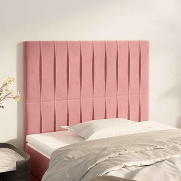 vidaXL Hoofdbord roze 90x5x118/128 cm fluweel, Verzenden, Nieuw