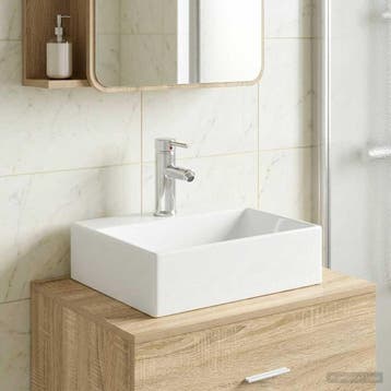 vidaXL Badkamer wastafel Chroom 39 x 30,5 x 12,5 cm Keramiek, Verzenden