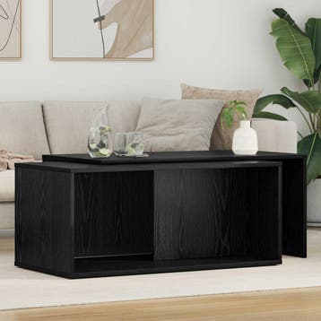 vidaXL Koffietafel Set 2 st Zwart Eiken 90 x 48 x 40 cm, Verzenden