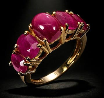 925 zilver verguld - robijn - Ring