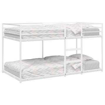 vidaXL Stapelbed zonder matras 100x190 cm staal wit, Verzenden
