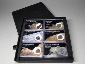 Meteorietenverzameling - 5 meteorieten + 1 impactiet -, Verzamelen, Mineralen en Fossielen