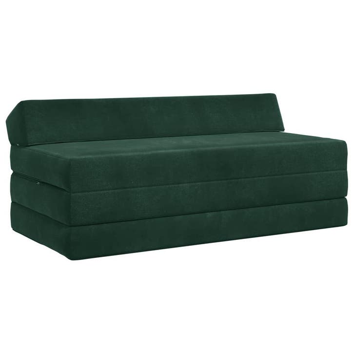 vidaXL Vouwbare Sofa Bed Donkergroen 120 x 60 x 49 cm Stof, Maison & Meubles, Canapés | Salons, Envoi