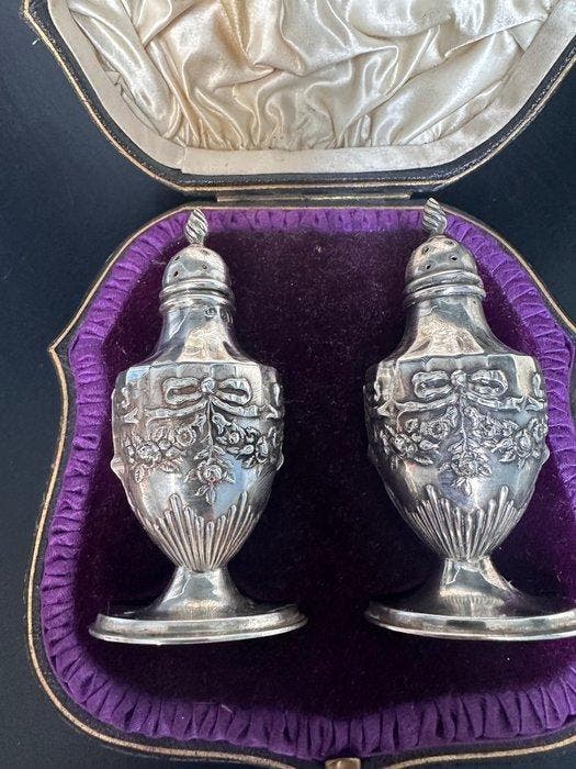 Thomas Ingleton & Co - Zout- en pepervaatjes (2) - Zilver, Antiquités & Art, Antiquités | Argent & Or
