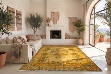 Geel Goud vintage - Vloerkleed - 290 cm - 175 cm - met