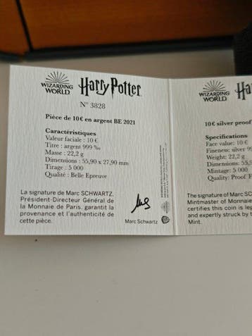 Frankrijk. 10 Euro 2021 Hedwige Proof (Zonder