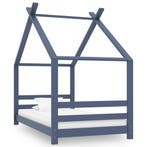 vidaXL Kinderbedframe massief grenenhout grijs 80x160 cm, Verzenden
