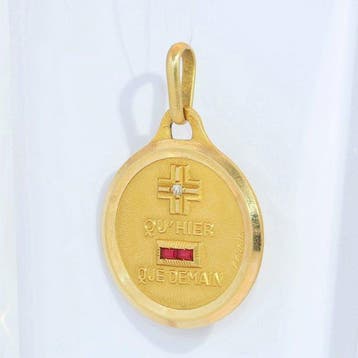 Zonder minimumprijs - Hanger - 18 karaat Geel goud - Diamant