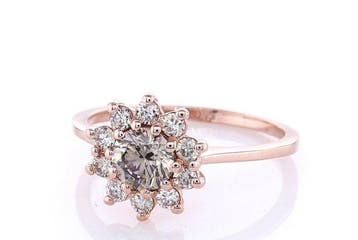 Zonder minimumprijs - Ring - 14 karaat Roségoud - 0.78ct., Nieuw
