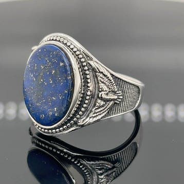 Zilver - Ring - lapis lazuli