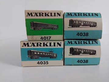Märklin H0 - Train miniature (4) - 4 x wagons en tôle
