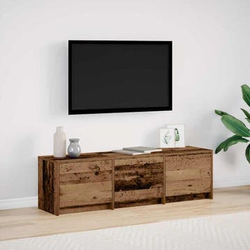 vidaXL TV-kast met LED 140 x 34 x 40 cm Oud hout, Verzenden, Nieuw