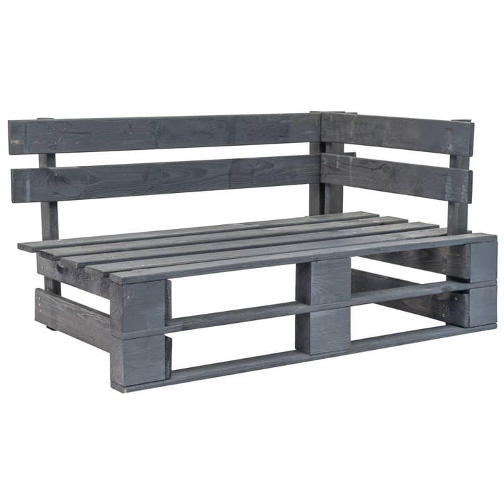 vidaXL Tuinhoekbank pallet hout grijs, Tuin en Terras, Tuinsets en Loungesets, Nieuw, Verzenden