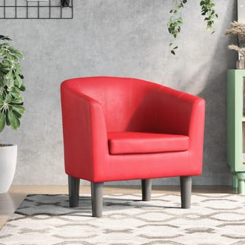vidaXL Kuipstoel kunstleer rood, Verzenden